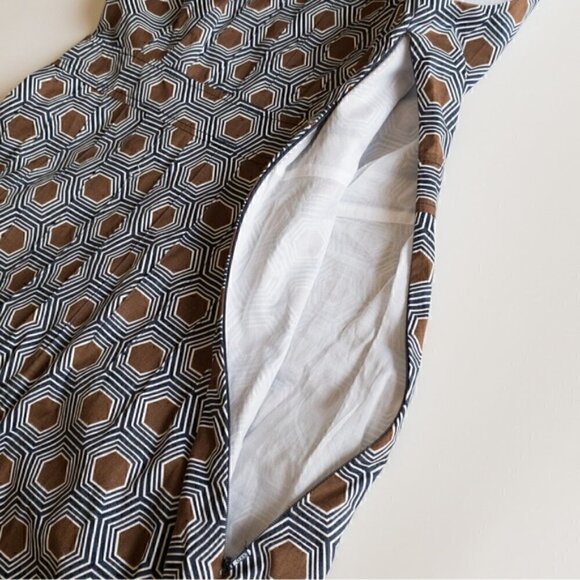 Tory Burch Summer Dress Hexagon Geometric Print Cotton Sleeveless Size 8 NWOT - Picture 10 of 11